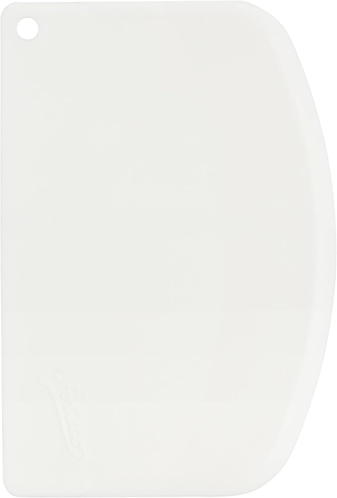Ateco 1303 Bowl Scraper Set, Flexible Food-safe Plastic, White, 6-Pieces