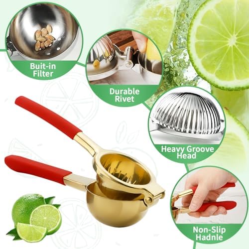SHIKORI Lemon Squeezer,304 Stainless Steel Citrus Press Juicer