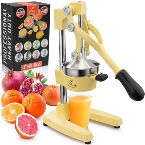 Zulay Kitchen Cast Iron Juicer - Heavy Duty Orange Juicer with Detachable Strainers for Easy Cleaning, Citrus Press for Citrus Fruits, Perfect for Bartenders, Juice Lovers & Health Enthusiasts
