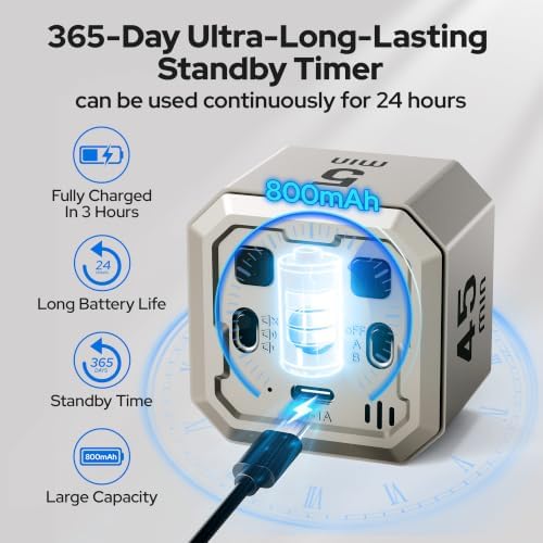Kitchen Timer Visual Timer for Kids Color Display Gravity Sensor Cube