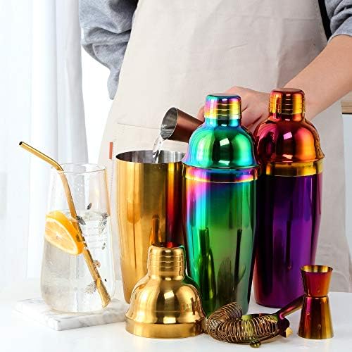 Buyer Star Cocktail Shaker Bar Set, Juice Shaker, 25oz Martini Shaker, Fast Cooling Drink, 8-piece Bartender Kit Drink Bartender Stick Tool Set