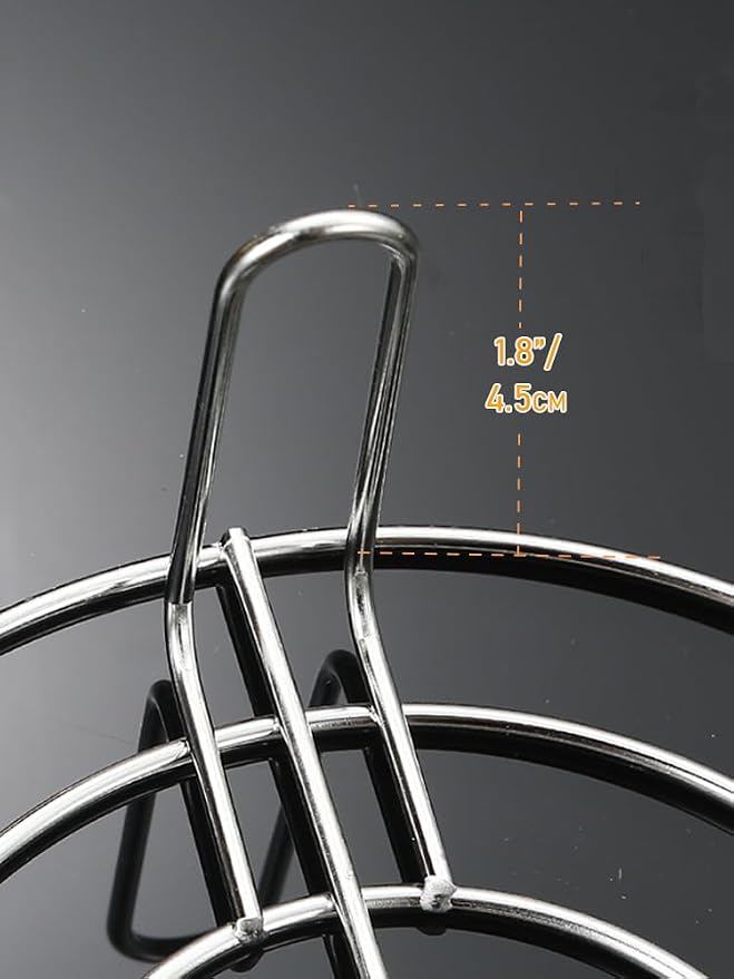 Stainless Steel Rack Cross Wire Cooling Racks with Legs Dia 7.9" Steaming Cooling and Baking Barbecue Rack Fit for Air Fryer Instant Pot Pressure Cooker Canning (Height 1.8",7.9"/20cm)