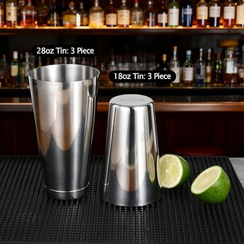 Bulk Cocktail Shakers Bartending - 6pc Boston Bar Shaker Tins Stainless Steel, Commercial 18oz 28oz Metal Shaking Tin Set, Professional Bartender Kit for Drinks, Bar Supplies - Silver