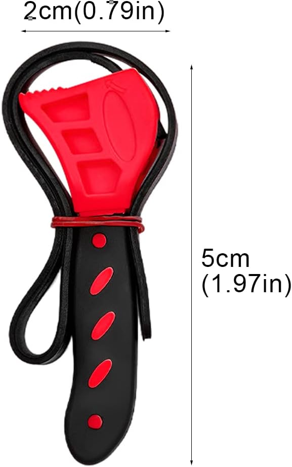 Jar Opener, Adjustable Belt Wrench Can Opener Jar Lid Opener Tool Easy Twis-t Rubber Jar Gripper Multi Can Openers for Weak Hand(red)