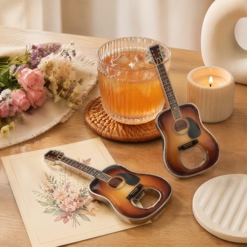 Guitar Shaped Bottle Opener, 2 Pack Metal Beer Opener Gift for Music Lovers