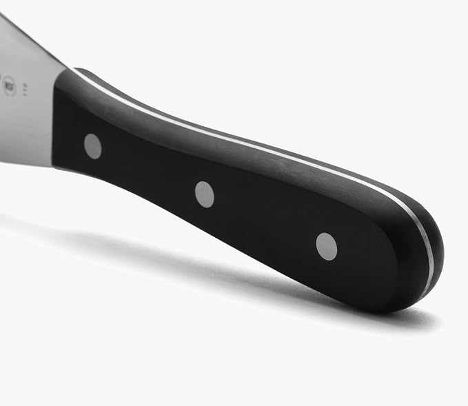 Arcos Universal Series Black Spatula - Nitrum Stainless Steel Blade 5"x3.5" - Polyoxymethylene Handle - Resistant to High/Low Temps (-40ºC to 150ºC) - Stainless Steel Riv