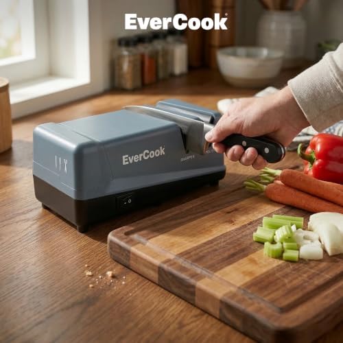 Precision Electric Knife Sharpener for Kitchen Knives, 2-Stage Sharpening and Polishing, Ceramic Grinding Wheels, and Non-Slip EVA Feet