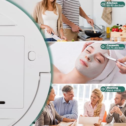 GeeRic Digital Kitchen Timers, 199 Minutes Countdown Countup Rotary Timer, Large LED Stopwatch, Volume Adjustable Kitchen, Study, Workout, and Office Timer White