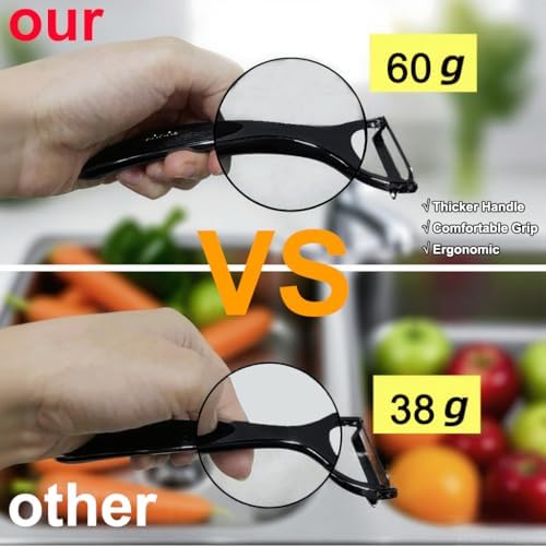Premium Vegetable Peeler Set – Ultra Sharp Stainless Steel Blades with Non-Slip Ergonomic Handles for Easy Potato, Fruit & Veggie Peeling (2PCS) (Pack of 3)