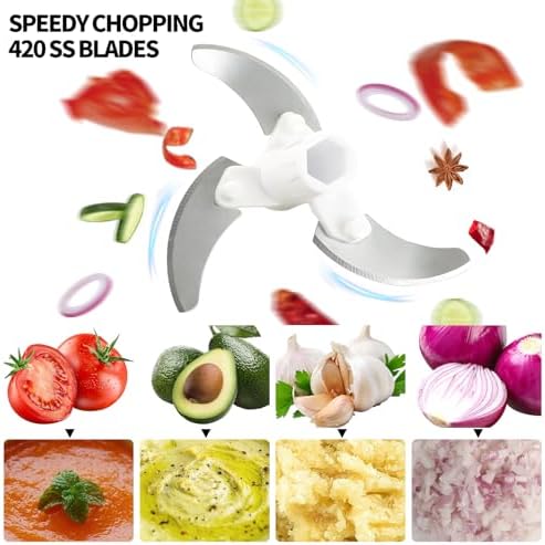Manual Food Processor Vegetable Chopper (520ml, Blue)