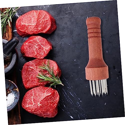 Zerodeko 2pcs Stainless Steel Needle Meat Tenderizer Handle for for Beef Chicken and Pork Tenderizing Restaurants