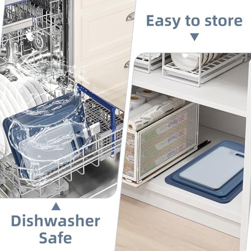 4 Piece Plastic Cutting Board Set for Kitchen Dishwasher Safe,Food Safety, Non-Slip Design, Ideal for Meat and Vegetable Prep