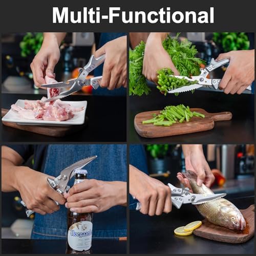 FrutPunch Spring-loaded Multi Kitchen Scissors for Food, Poultry Shears