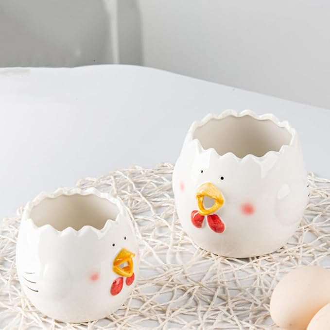 Luxshiny Chick Shape Egg Separator Ceramic Kitchen Tool 3.34X3.34X3.14In Egg Yolk White Splitter for Cooking Baking Home and Cafe Use