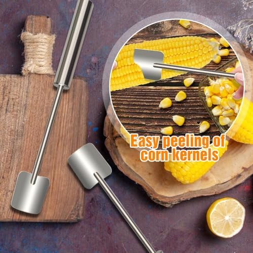 Corn Peeler, 2025 New Corn Cob Peeler, Stainless Steel Long Handle Corn Stripping Tool, Corn Peeler for Corn on the Cob, Corn on the Cob Remover for Home Kitchen, Restaurant, Picnic (2pcs)