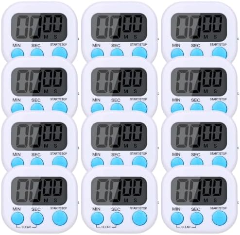 Mwellewm Digital Timers for Classroom Kids Kitchen Timers for Cooking 12 Pc