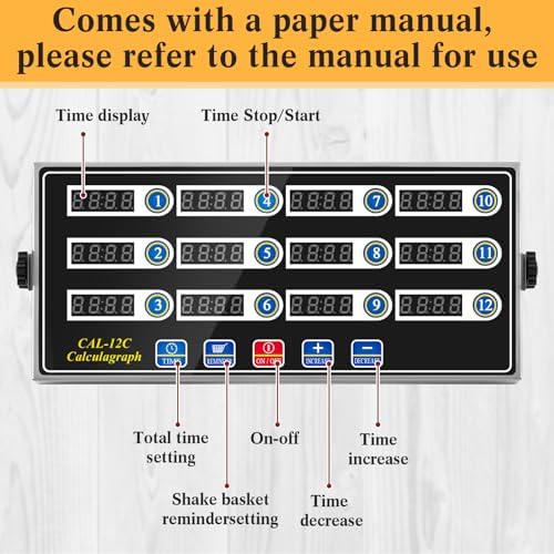 Relaxweex 1 Pack Commercial Digital Kitchen Timer for Cooking, 12 Channel