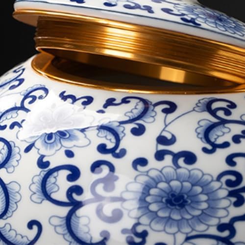 Ceramic Garlic Keeper Storage Jar: Blue and White Porcelain Garlic Holder, Breathable Garlic Storage Tank, Kitchen Garlic Saver Storage Chili Garlic Container