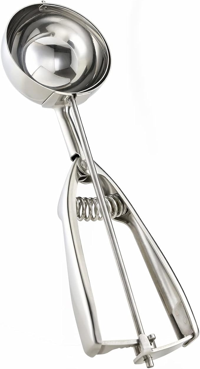Stainless Large Muffin Scoop, Cupcake Batter Dispenser, Large Ice Cream Cupcake Muffin Batter Scoop, 18/8 Stainless Steel, Size 10