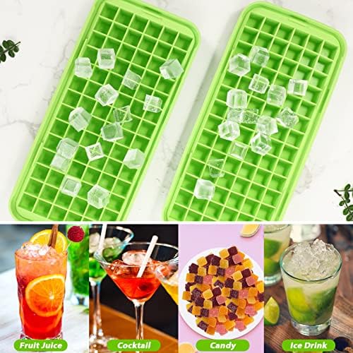 Webake Silicone Ice Cube Tray with Lid Easy Release Small Ice Molds 86 Grids Mini Crushed Tiny Ice Trays for Drinks Coffee Juice Whiskey Cocktails