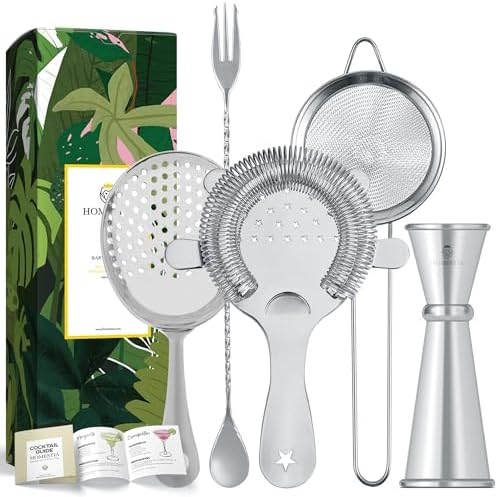 Homestia 5 Pieces Cocktail Strainer Set Stainless Steel Bar Tools Set