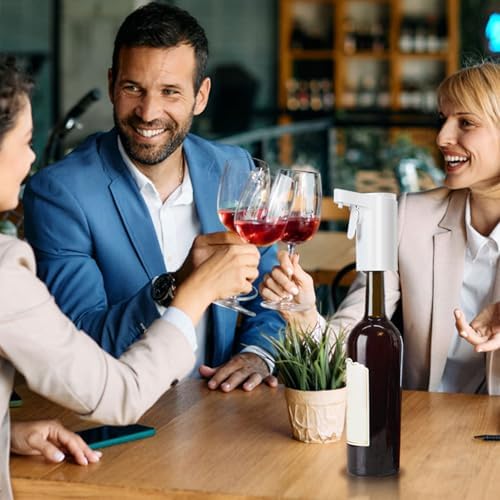 Portable Wine Aerator - Electric Wine Decanter, Smart Whiskey Pourer Pump, Automatic Red Pourer, Digital Air System | Fast Oxygen Circulation Device for Home Bar Travel Outdoor Gatherings