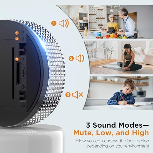 Digital Kitchen Timer - Magnetic Countdown Count Up Clock with Large LED Display, 5/15/25 Min Presets, 3 Volume Levels, Rotary Dial for Cooking, Productivity, Classroom, Fitness (2, Silver)