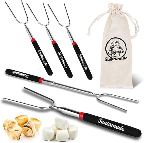 Christmas Dad Gifts, Best Dad Ever Gifts, Stainless Steel Meat Shredder Claws for Pulled Pork, Chicken BBQ Smoker Accessories, Grilling Gifts, Marshmallow Roasting Sticks Set of 5