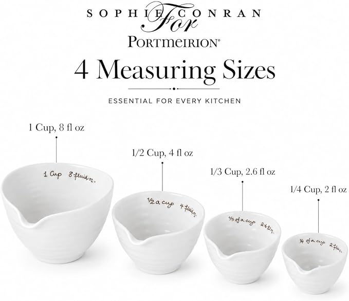 Portmeirion Sophie Conran White Measuring Cups,Set of 4