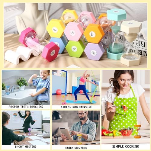 Yunsailing 9 Packs Sand Timer Hourglass 1-60 Minutes Visual, Macaron Colors