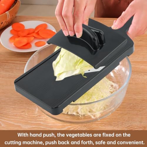 Mandoline Slicer for Kitchen, Multifunctional V-Blade Vegetable Mandoline Slicer with Hand Holder Handheld Potato Cucumber Cabbage Shredder Food Slicer- for Potatoes, Onion