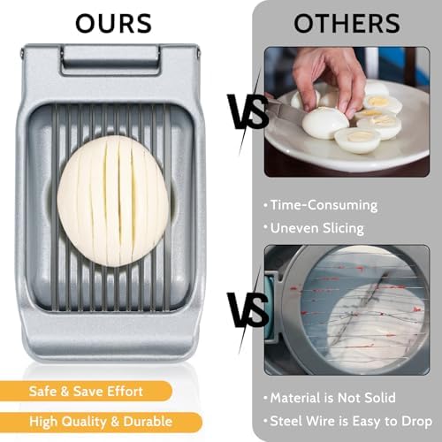 Sopito Stainless Cheese Slicer With 3 Extra Wires & Heavy Duty Steel Wire Egg Slicer for Hard Boiled Eggs