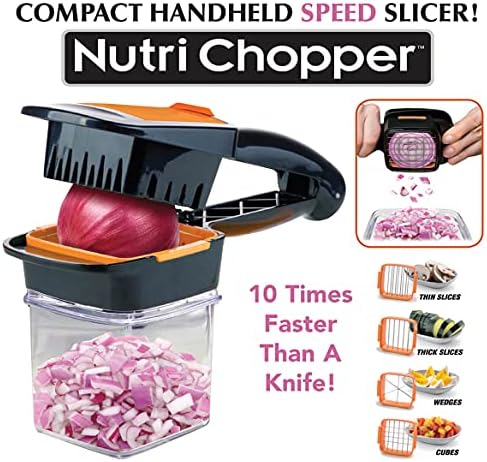 NUTRI CHOPPER Handheld Vegetable & Fruit Chopper, Manual Kitchen Slicer for Onions, Garlic & Potatoes, Compact & Portable