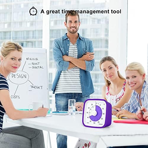 Yunbaoit Visual Timer for Kids, Silent 60-min Countdown Timer, Purple