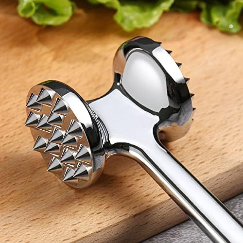 2X Meat Tenderizer Hammer - Double-Sided Meat Hammer of Food-Grade Zinc Alloy, Mallet Kitchen Tool for Beaf Steak Chicken Fish Pork
