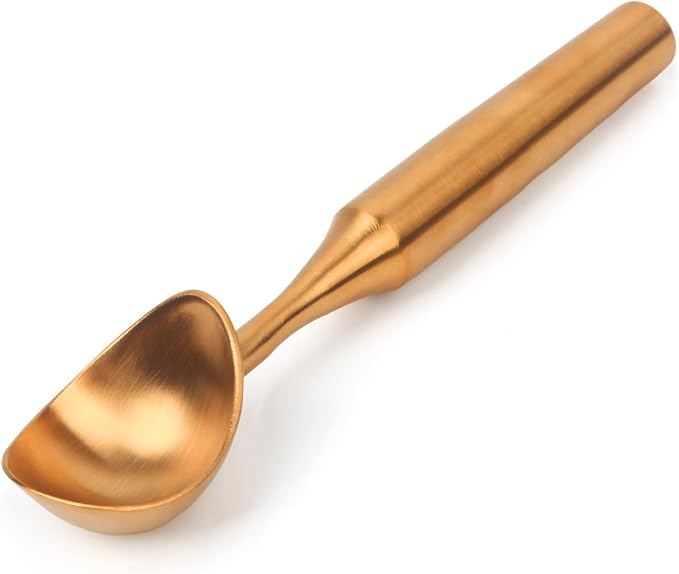 Heavy-Duty 304 Stainless Steel Ice Cream Scoop, 4.5 oz, Durable, Corrosion-Resistant & Dishwasher Safe with Ergonomic Grip for Perfect Scooping, Rosegold