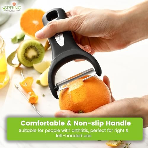 Spring Chef Stainless Steel Y Shaped Vegetable Peeler for Kitchen - Black