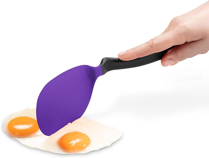 Dreamfarm Chopula – Super Flexible Chopping Sit Up Spatula – Safe for Non-Stick One Size Purple | Non-stick cookware safe, heat resistant, thin, flexible flipper, turner and food chopper with sit-up, no-mess handle, 12"