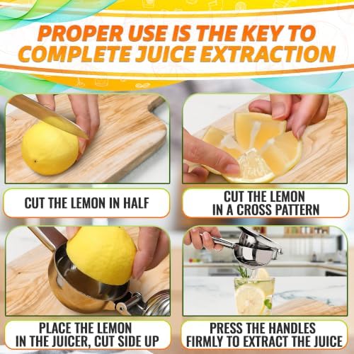 Metal Lemon Squeezer and Lime Squeezer, Handheld Citrus Juicer