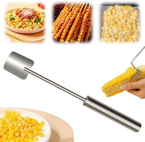 Easy Clean Corn Cob Peeler, 2025 New Corn Peeler for Corn on the Cob, Long Handle Stainless Steel Corn Stripping Tool for Home Kitchen (1 PCS)