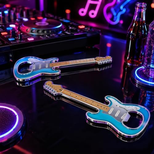 Guitar Shaped Bottle Opener, 2 Pack Metal Beer Opener Gift for Music Lovers