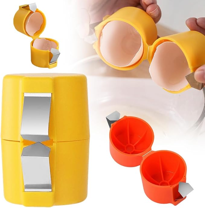 Egg Shell Opener, 2026 Premium Egg Shell Cutter Eggs Shell Separator for for Home Kitchen Gadgets, Multifunctional Egg Cutter Egg Cracker Separator Raw Eggs (Yellow)