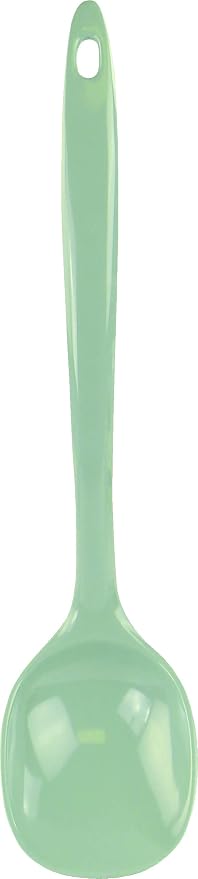 Reston Lloyd Cooking Spoon for Serving, Basting, Mixing, Heat Resistant, BPA Free Melamine 11 inch Utensil with Ergonomic Handle, Seafoam
