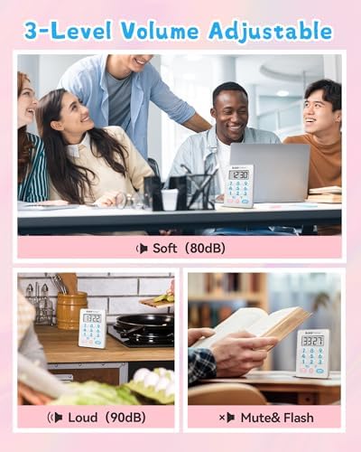 Digital Kitchen Timer, Waterproof Magnetic Countdown Timer with Alarm(Cute)