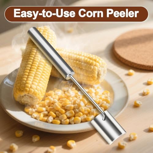 Corn Peeler For Corn On The Cob, Long Handle Stainless Steel Corn cob Stripping Tool, Corn Cutter, Corn Cob Stripper, Suitable For Home Kitchens, Restaurant Chefs, Outdoor Dining Enthusiasts