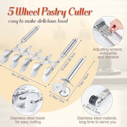 Gisafai 3 Pcs Pastry Cutter Set for Christmas Kitchen Pizza Noodle Pasta