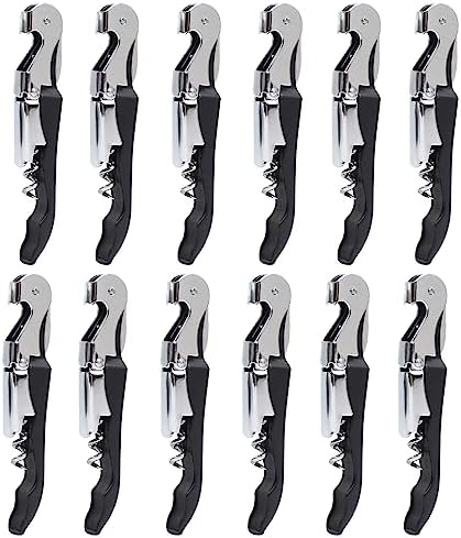 RECUTMS 12 Pack Wine Opener,Waiter Corkscrew Wine Key for Servers（Black）