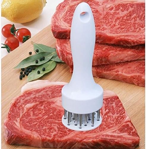 24 Blades Needle Meat Tenderizer Hammer Pounder Cooking Tools Stainless Steel Meat Steak Mallet White