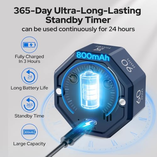 Visual Timer for Kids Kitchen Timer Pomodoro Magnetic Visual Countdown