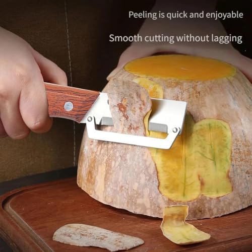 Stainless Steel Vegetable Potato Peeler with Wooden Handle, Manual Fruit & Vegetable Peeler for Carrots, Apples, Cucumbers and Kitchen Meal Prep 2PCS/SET